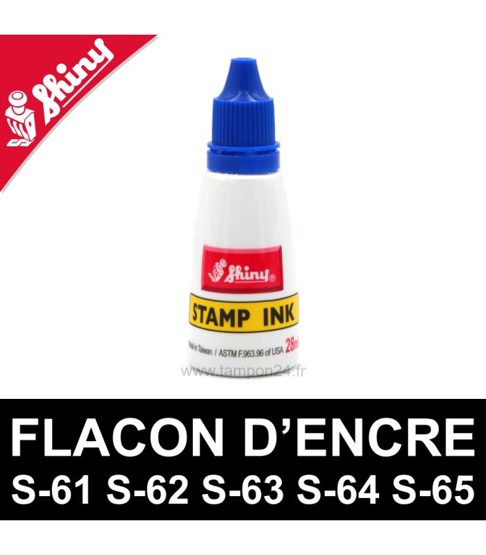 Flacon d'encre BLEUE réencrage cassette Shiny
