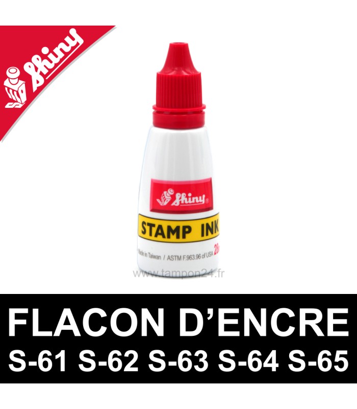 Flacon d'encre ROUGE réencrage cassette Shiny