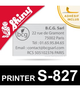 Plaque de texte personnalisée pour Shiny Printer S-827