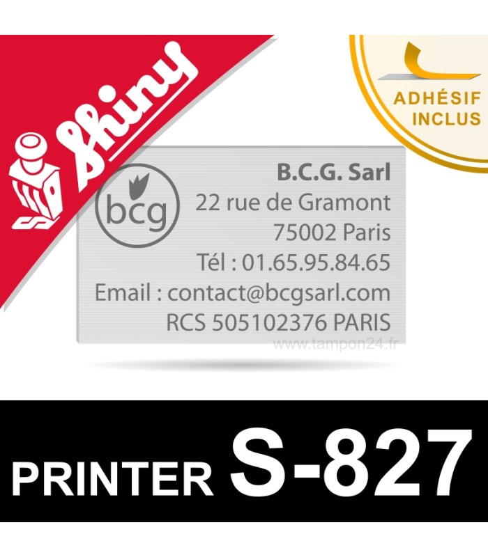 Plaque de texte personnalisée pour Shiny Printer S-827