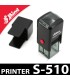 Cachet personnalisé noir 12x12mm Shiny