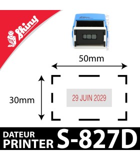 Shiny Printer S-827D personnalisation dimensions 50x30mm