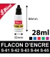 Flacon de 28ml pour recharger une cassette d'encrage de tampon