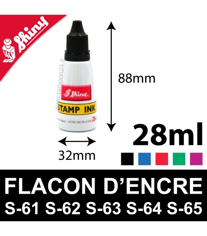 Flacon de 28ml pour recharger une cassette d'encrage de tampon