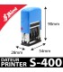 Dimensions extérieures du tampon dateur S-400 de Shiny