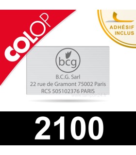 Plaque de texte personnalisée pour tampon Colop 2100
