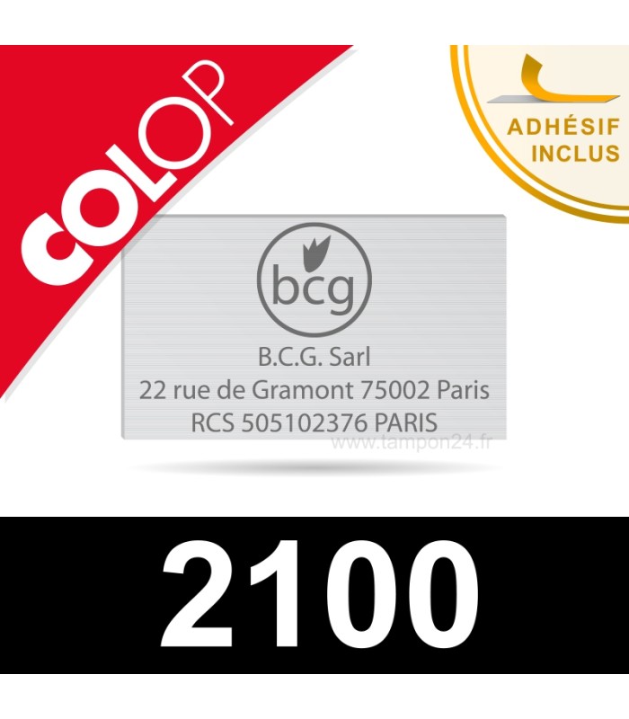 Plaque de texte personnalisée pour tampon Colop 2100