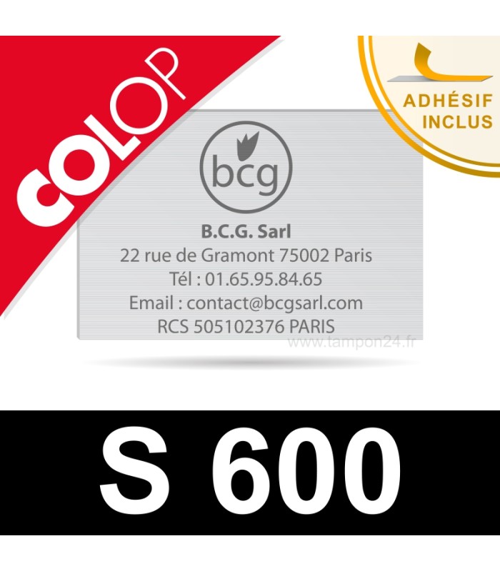 Empreinte caoutchouc personnalisée pour tampon Colop S 600