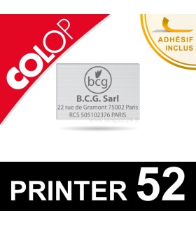 Plaque de texte pour Colop Printer 52 - Empreinte caoutchouc