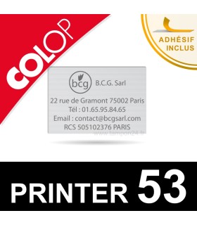 Empreinte plaque de texte pour Colop Printer 53