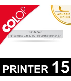 Empreinte personnalisable pour cachet Colop Printer 15
