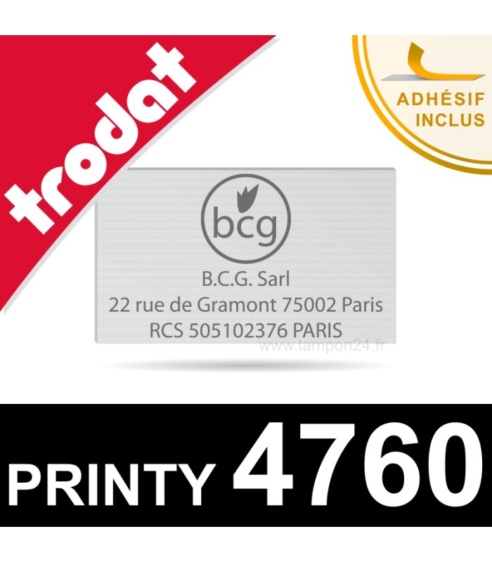 Plaque de texte personnalisée pour tampon Trodat Printy 4760