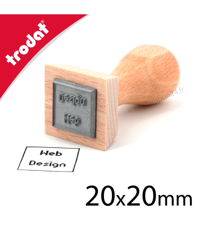 Tampon bois personnalisable en ligne 20x20mm