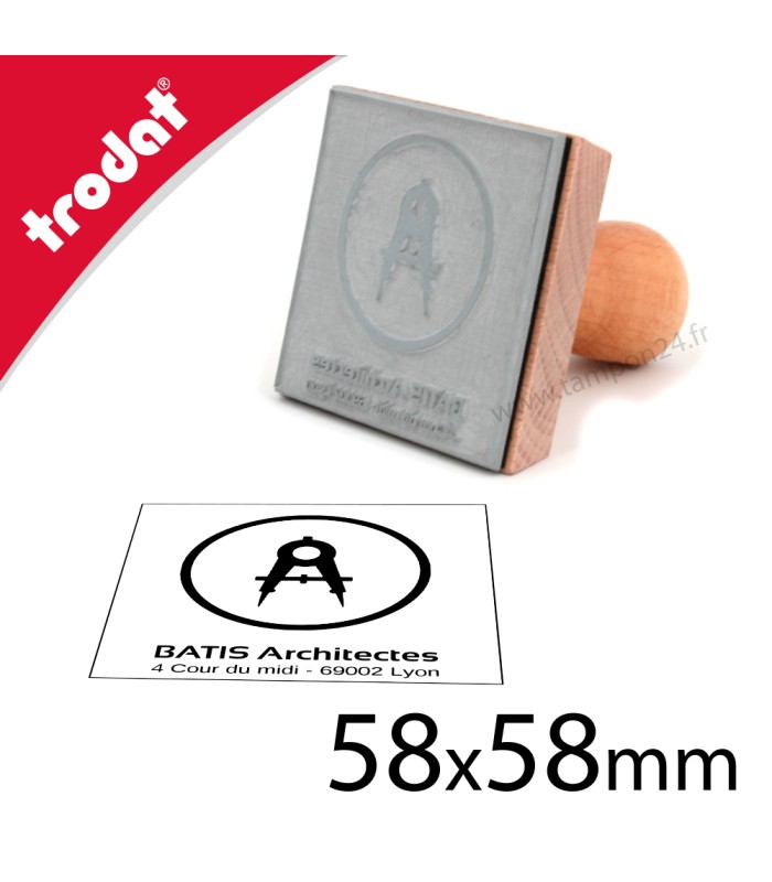 Tampon bois 58x58mm
