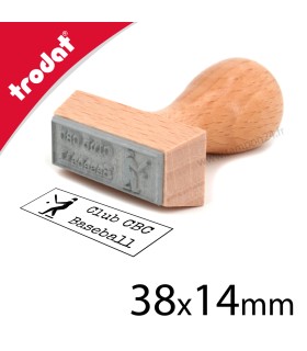 Tampon bois 38x14mm personnalisable en ligne