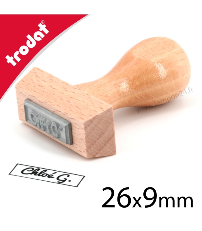 Tampon bois personnalisé 26x9mm