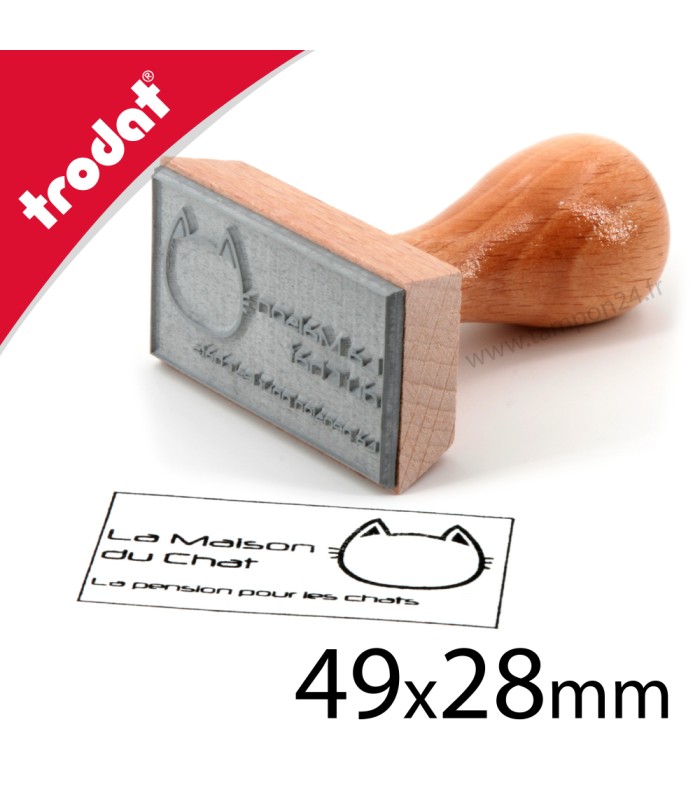 Tampon en bois personnalisé 49x28mm