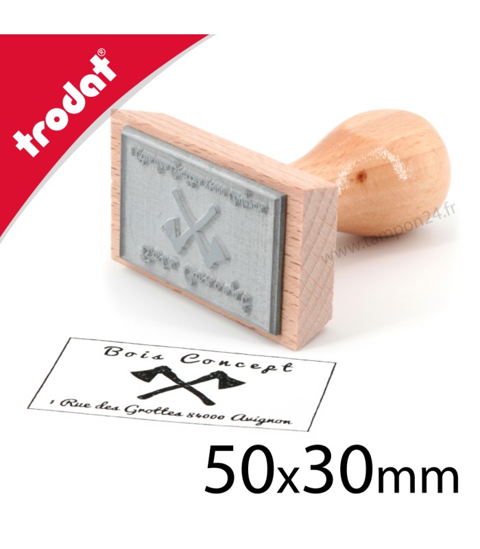 Tampon bois personnalisé 50x30mm