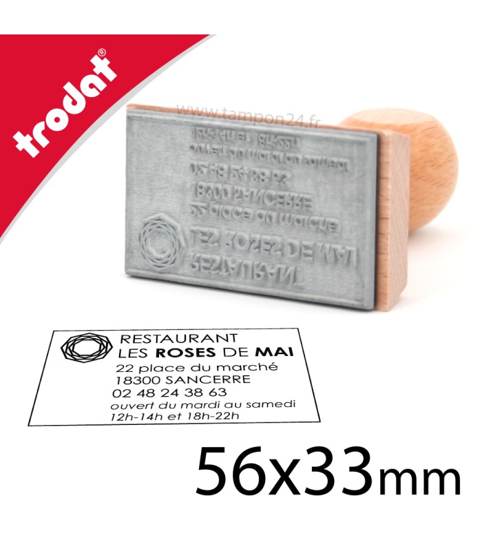 Tampon en bois 56x33mm