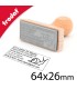 Tampon en bois à personnaliser de dimensions 64x26mm