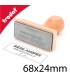 Tampon bois à personnaliser en ligne dimensions 68x24mm