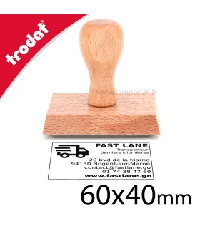 Tampon bois 60x40mm personnalisable