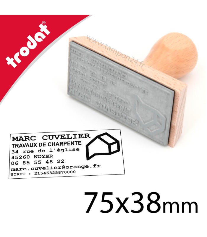 Tampon bois 75x38mm