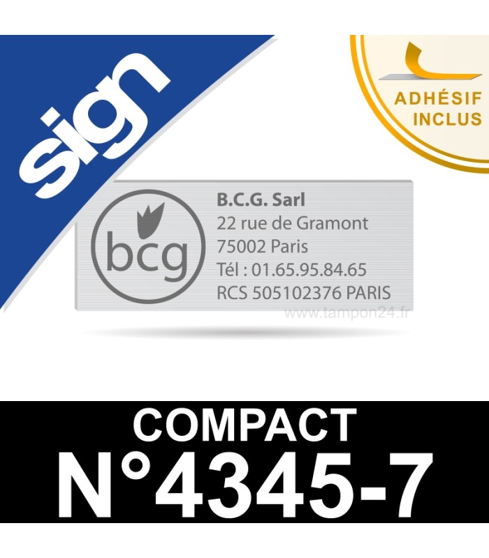 Empreinte caoutchouc personnalisée pour Sign Compact n°4345-7