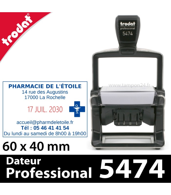 Tampon dateur personnalisable grand format - Trodat Professional 5474