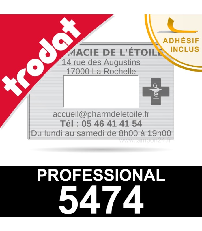 Empreinte pour dateur Trodat Professional 5474 - Plaque caoutchouc personnalisée