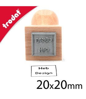 Tampon carré en bois petit format 20mm x 20mm