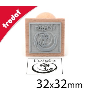 Tampon carré en bois dimensions 32x32mm