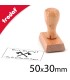 Timbre bois personnalisable avec logo rectangle moyen format 50x30mm