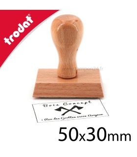 Tampon manuel rectangle personnalisable 50x30mm
