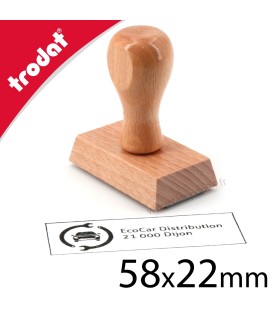 Tampon personnalisé en bois 58x22mm
