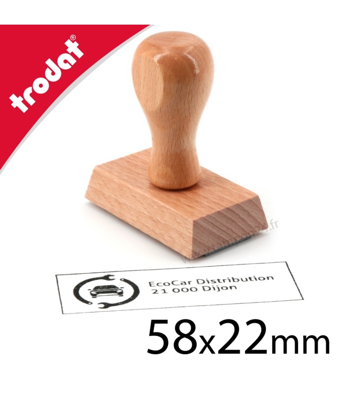 Tampon personnalisé en bois 58x22mm