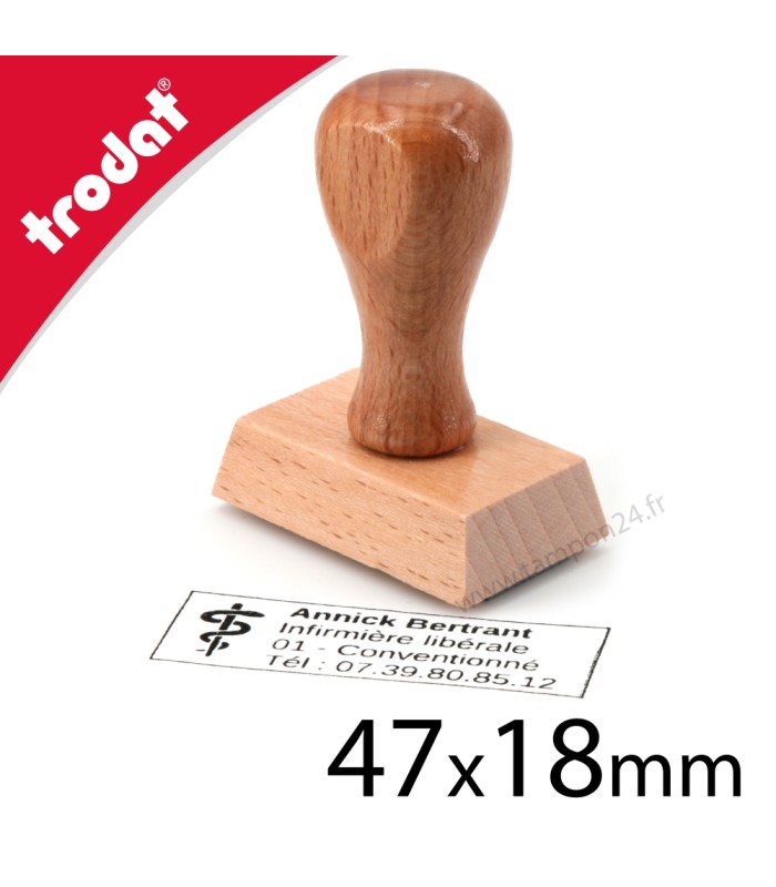 Stamp wood à personnaliser avec texte et logo