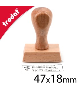 Personnaliser un tampon bois en ligne 47x18mm