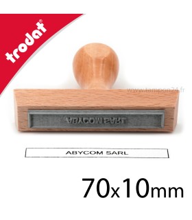 Cachet manuel en bois de 70x10mm - Personnalisation avec texte et logo