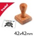 Cachet bois carré assez grand format