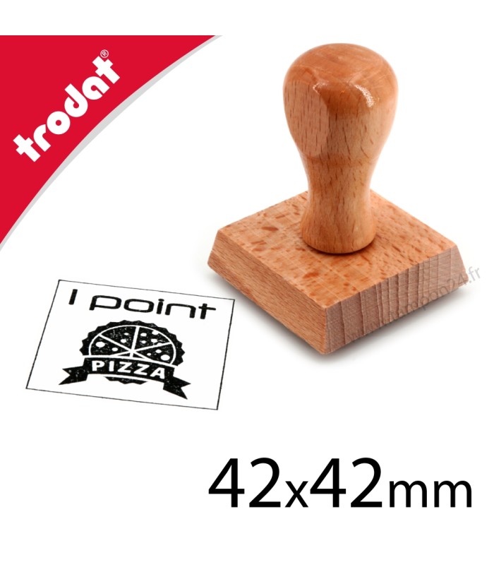 Cachet bois carré assez grand format
