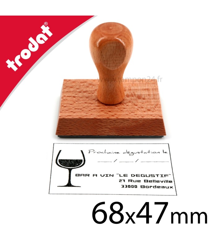 Wood stamp à personnaliser 9 à 10 lignes