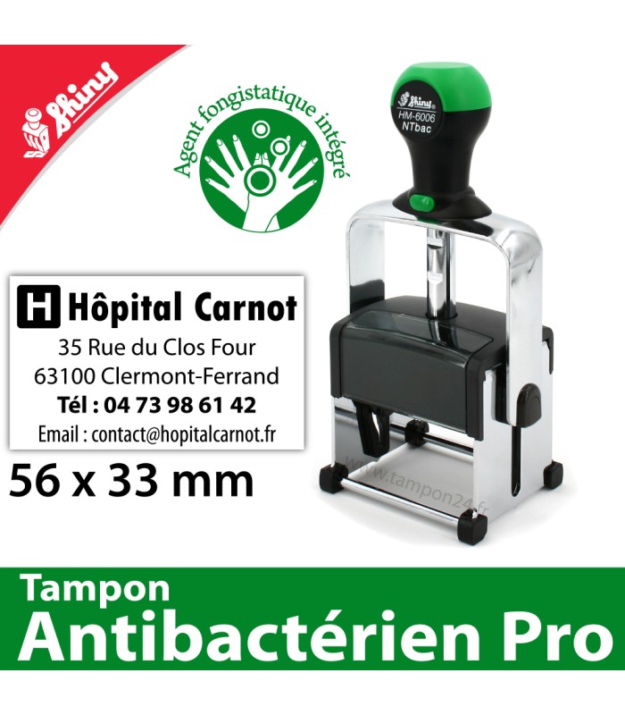 Tampon antibactérien 56x33mm 8 lignes