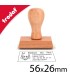 Cachet manuel en bois rectangle 56x26mm moyen format