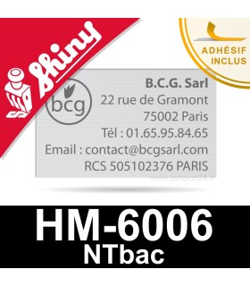 Empreinte pour tampon Shiny HM-6006 NTbac - Plaque de texte personnalisée