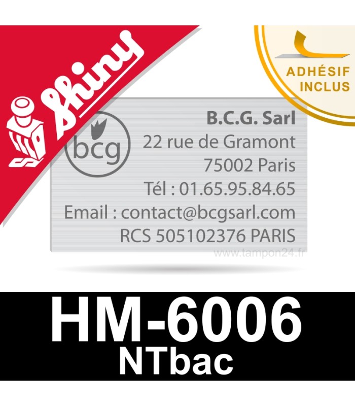 Empreinte pour tampon Shiny HM-6006 NTbac - Plaque de texte personnalisée