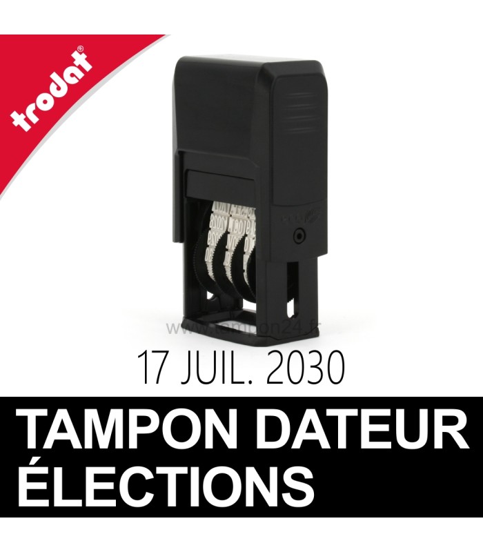 Timbre à date modifiable pour tamponner dans les bureaux de vote lors des élections