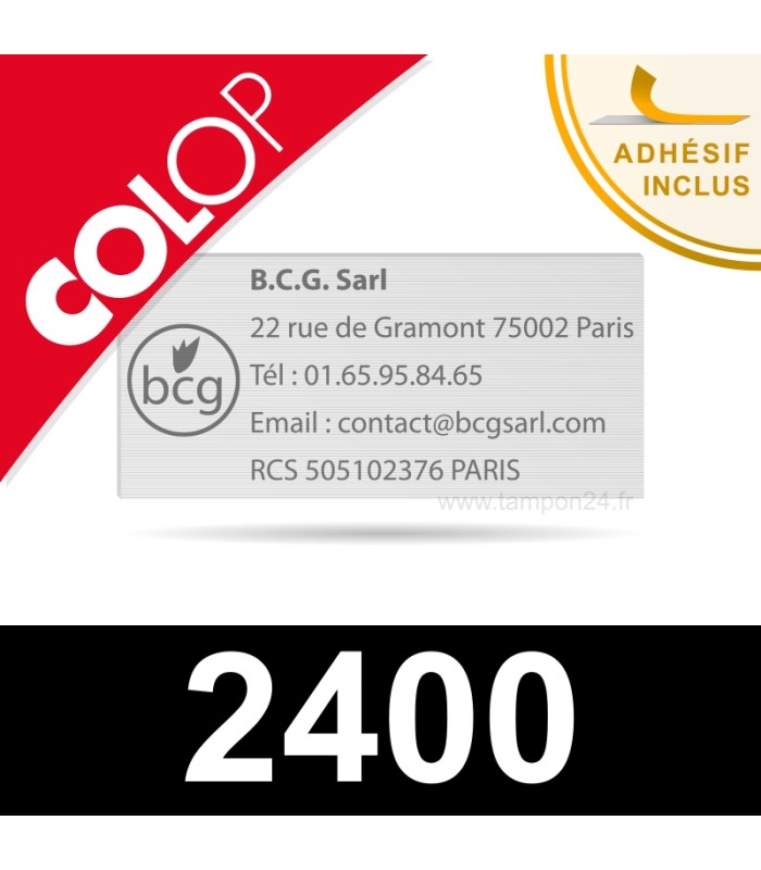 Empreinte pour tampon Colop 2400 - Plaque de texte personnalisée