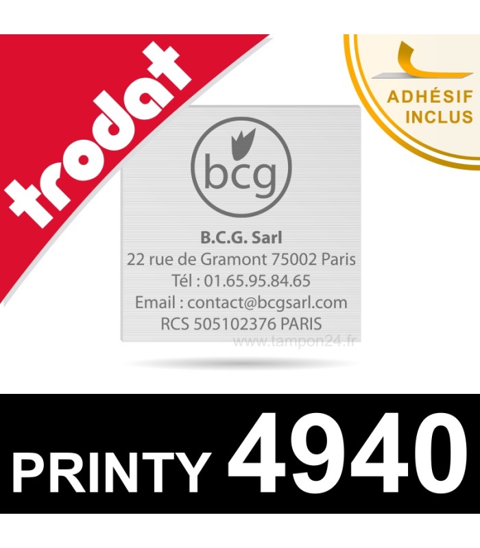 Empreinte plaque de texte personnalisée pour Trodat Printy 4940