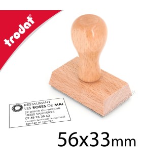Cachet de dimensions 56x33mm en bois